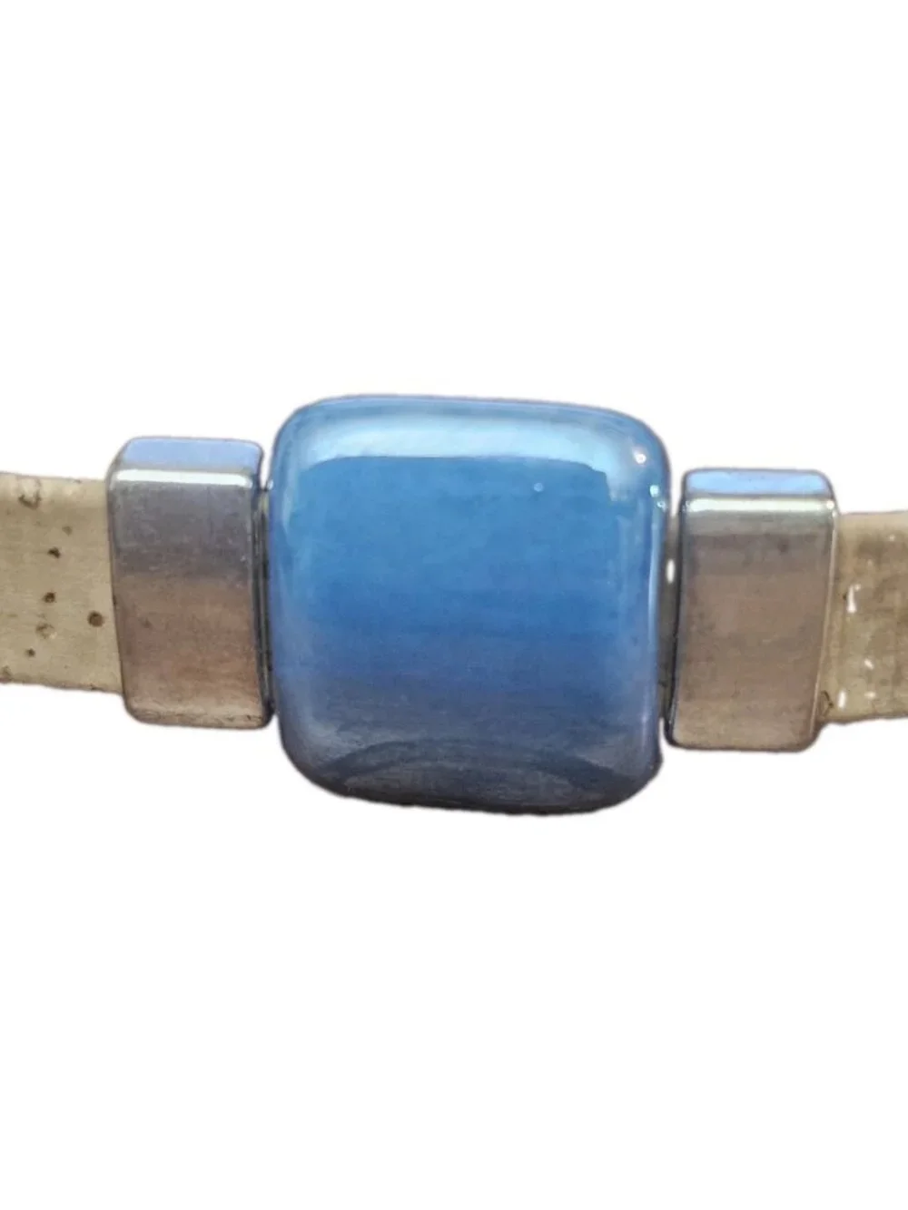 IL TORNIO handcrafted Artisan Cork With Silver Accents Blue Stone Magnetic...